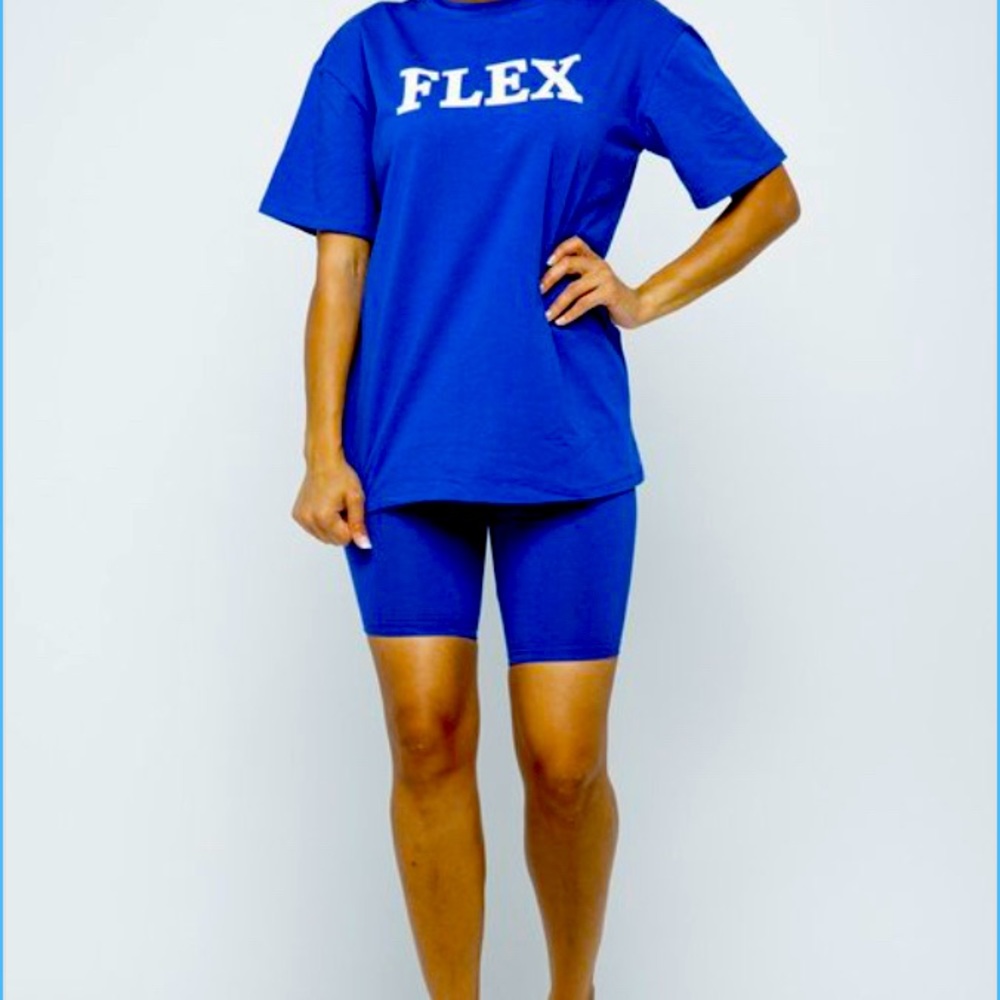 2 piece”Flex” shirt and short set